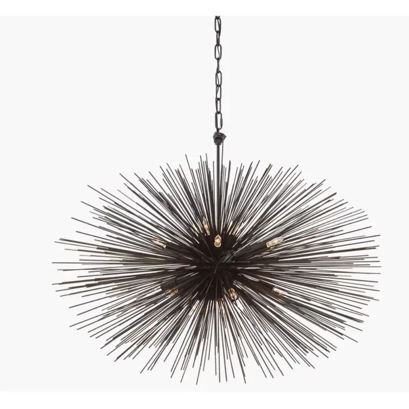 for Black Gold Metal Industrial Spherical Chandelier Smart Home Light Luxury Living Room Fixture Manufacturer Price
