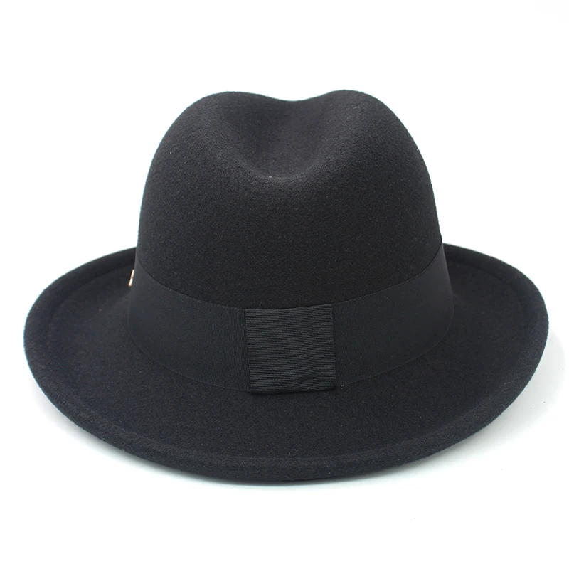 Men Women Wool Blend Classical Retro Fedora Hats Trilby Jazz Sunhat Street Style Caps Party Travel Outdoor Size US 7 1/4 UK L