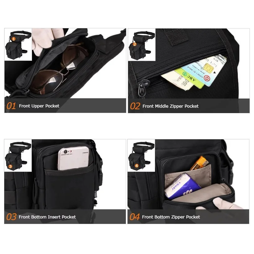 Tactical Drop Leg Pouch Bag Thigh Bag Pack Waist Bag Pack For Motorcycle Racing Bike Nylon High QualCycling Hiking Horse Riding
