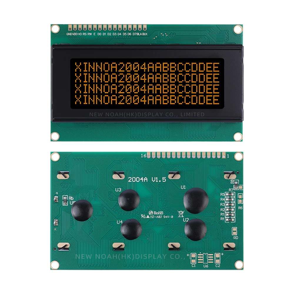 BTN black film Orange 2004A LCD Module 4*20 16PIN Interface Module Voltage 5V 3.3V Optional ST7066U LCD/LCM Display Screen