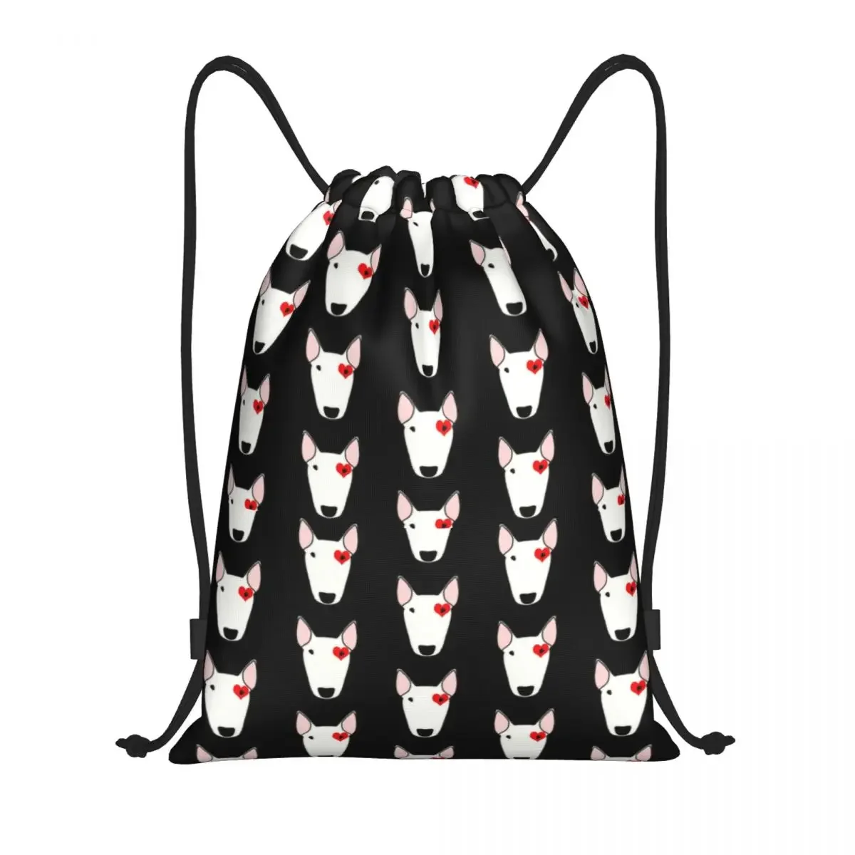 Valentine Bully Dog Drawstring Backpack Women Men Gym Sport Sackpack Foldable Bull Terrier Puppy Shopping Bag Sack