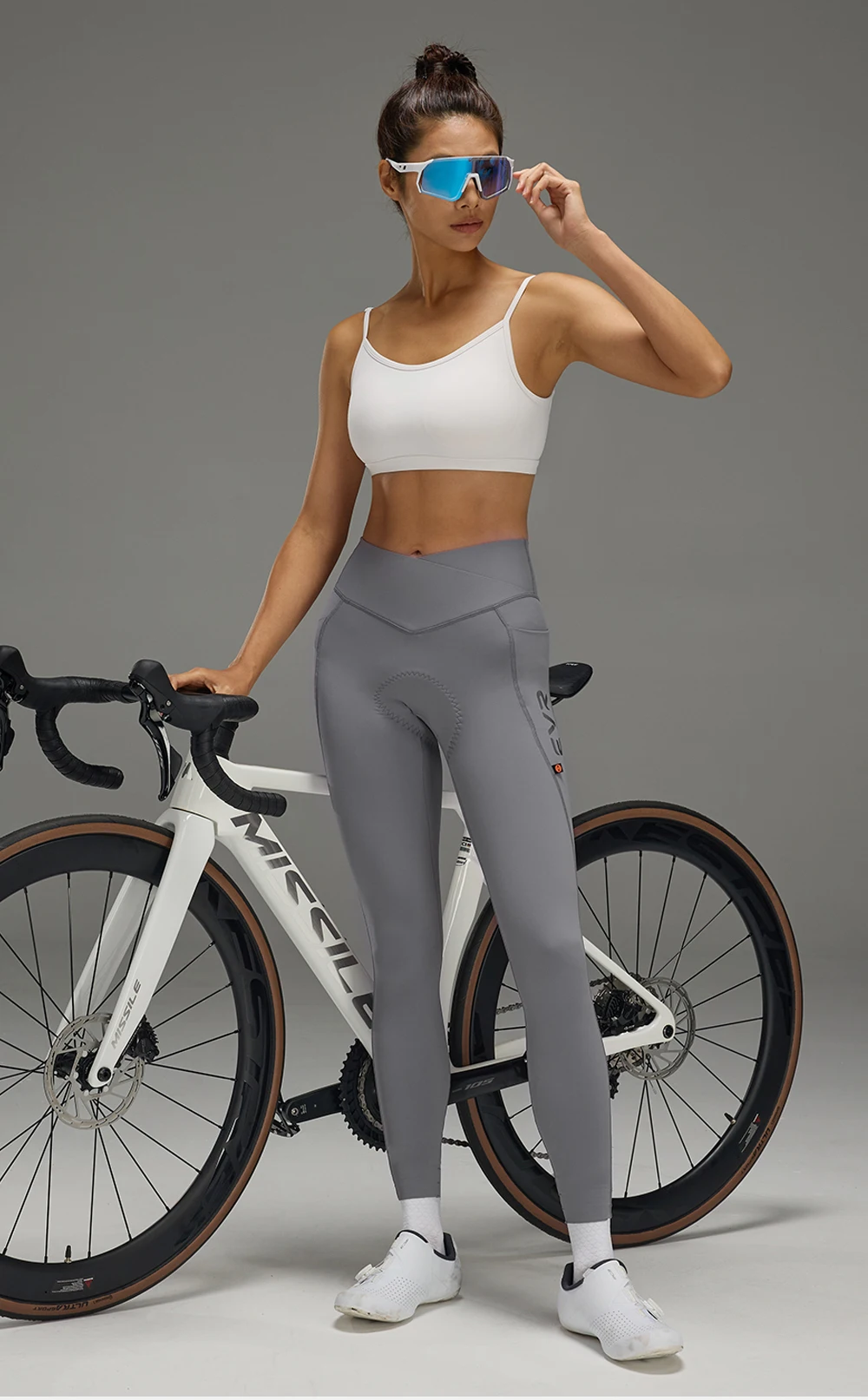 EVR Damen-Radhose mit Doppelpfeilpolsterung, Outdoor-Stoßdämpfende Dünne Radhose für Mountainbike und Rennrad – Detail 3