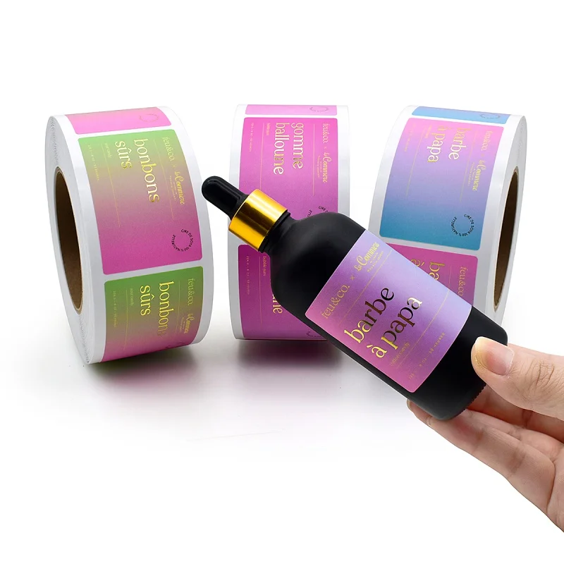 

20 0 pieces.Custom Business Waterproof Label Stickers CMYK Printing Label Roll Logo Stickers Cosmetic Bottles Packaging