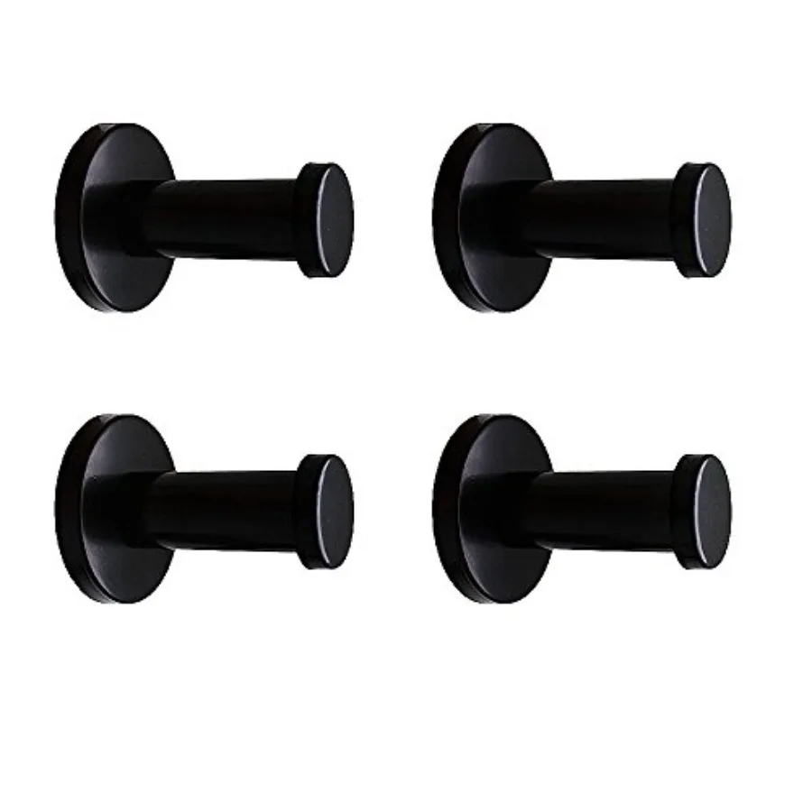 

Classic Black Stainless Steel Single Super Heavy Duty Wall Mount Hook, Bath Towel Hooks, Coat Hanger 2", 4 PCS