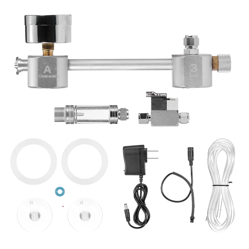 Aquarium DIY CO2 Generator System Kit CO2 Generator System Carbon Dioxide Reactor Kit with Solenoid Valve for Plants Aquarium