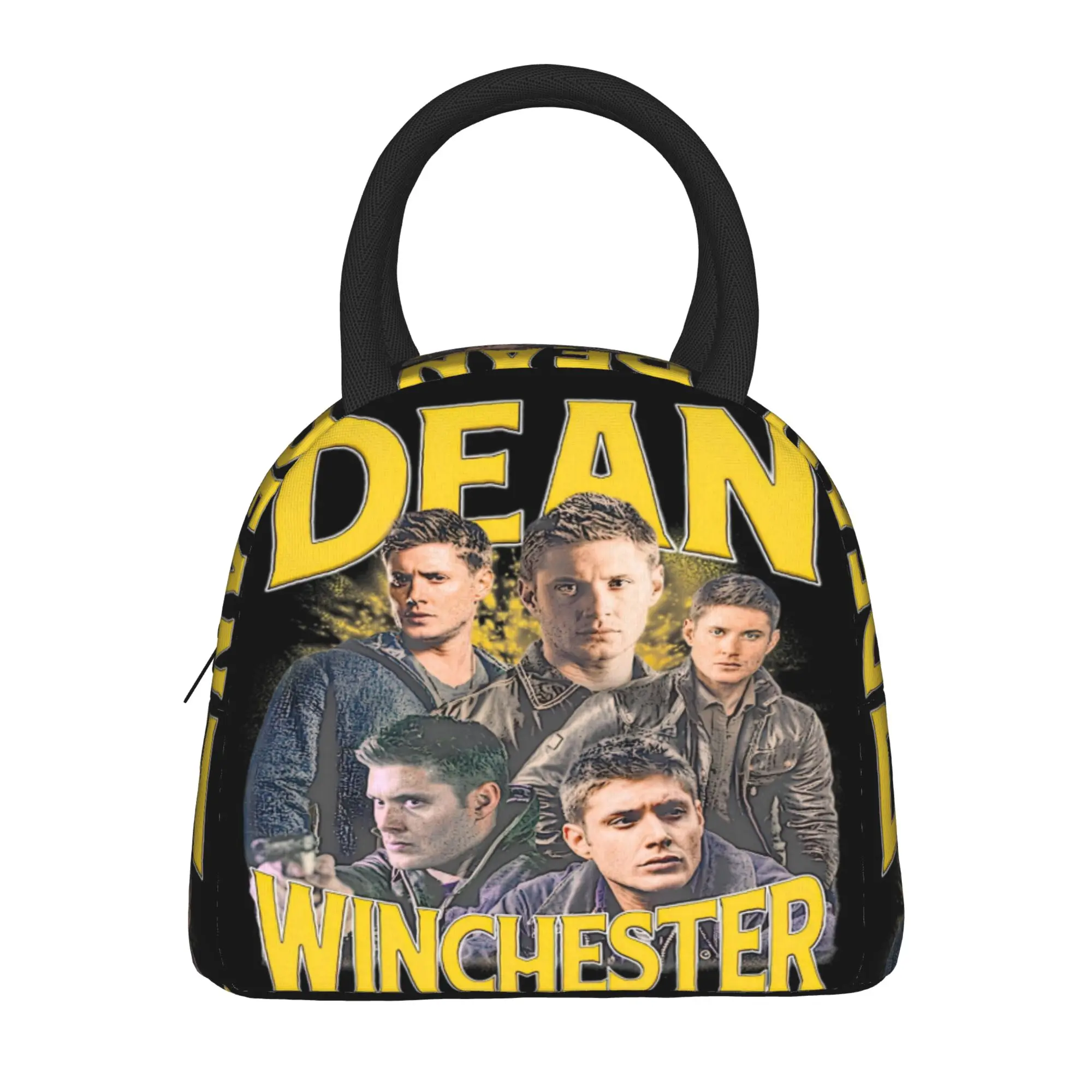 

Supernatural Dean Winchester Television Lunch Bag For Men Graphic Lunch Box Fun Office Cooler Bag Portable Oxford Tote Food Bags