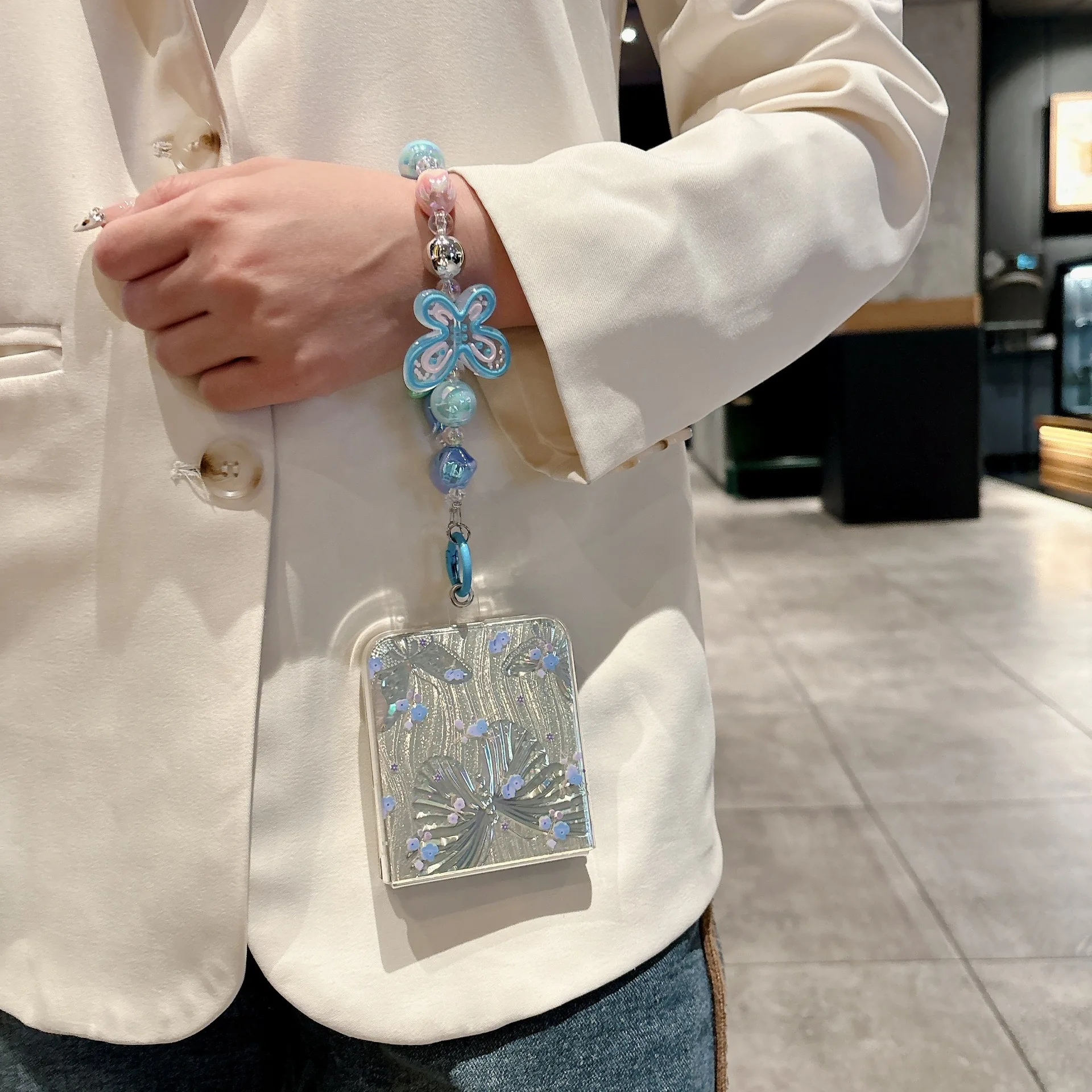 나비 실버 핑크 삼성 갤럭시 Z 플립 7 6 5 4 보호 백 커버 Z플립5 Z플립6 Z플립7 케이스 쉘