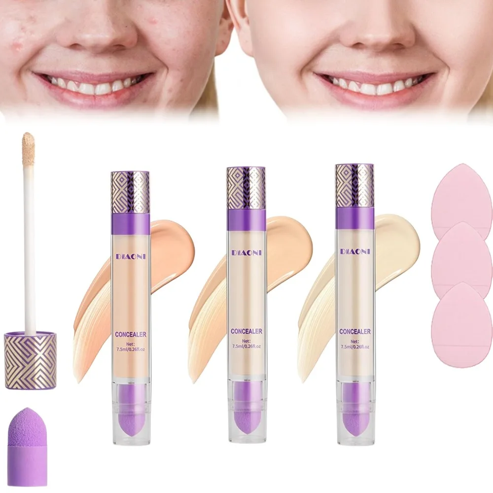 Brightening and Trimming Double-Sided Concealer Invisible Pores Lightweight Coverage Concealer Waterproof Long-Lasting