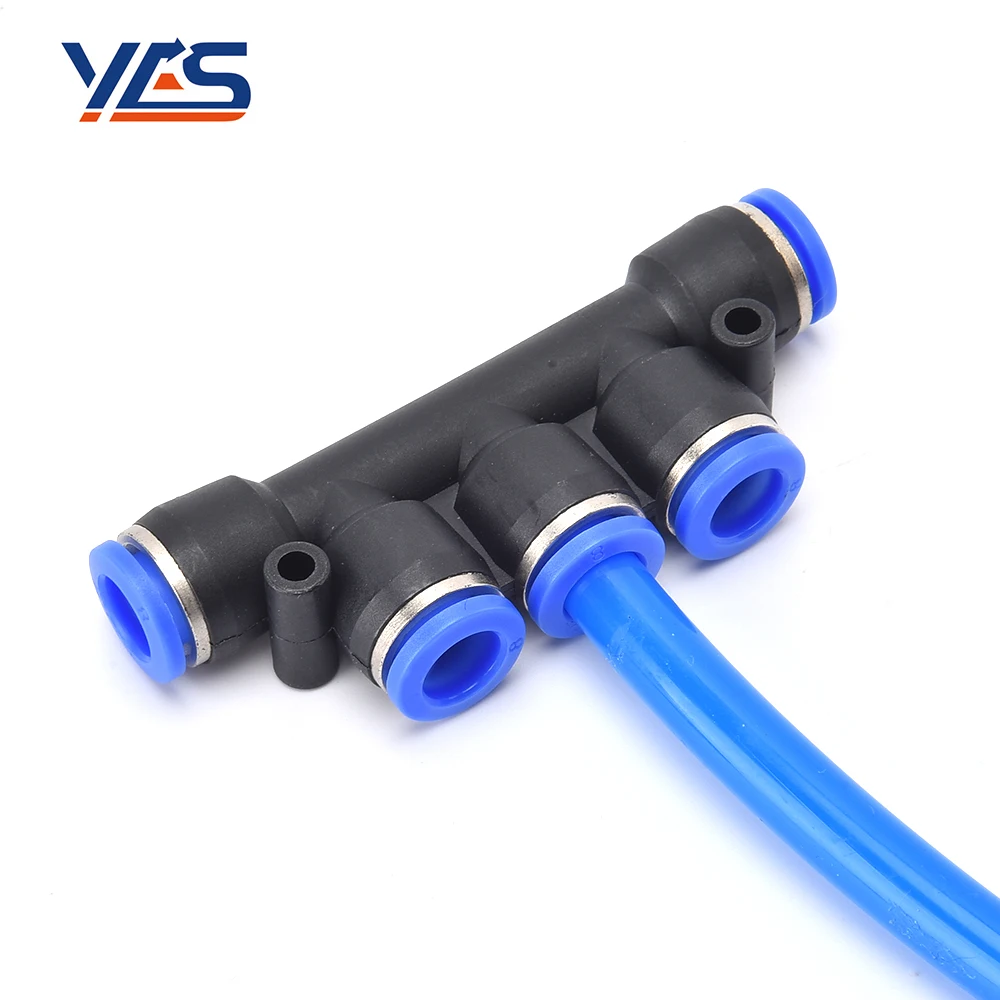 PK Multiple Pneumatic Connector Plastic Fittings Pneumatic Pipe Push In Fitting 5 Way pneumatic quick coupling PK-4 PK-6 PK-8