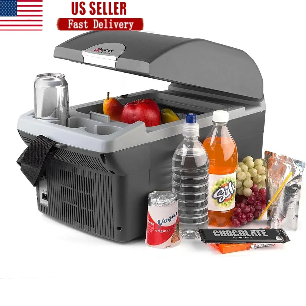 12V Portable Thermoelectric Cooler Warmer 14L Mini Fridge Car Travel Food Drinks Road Trips