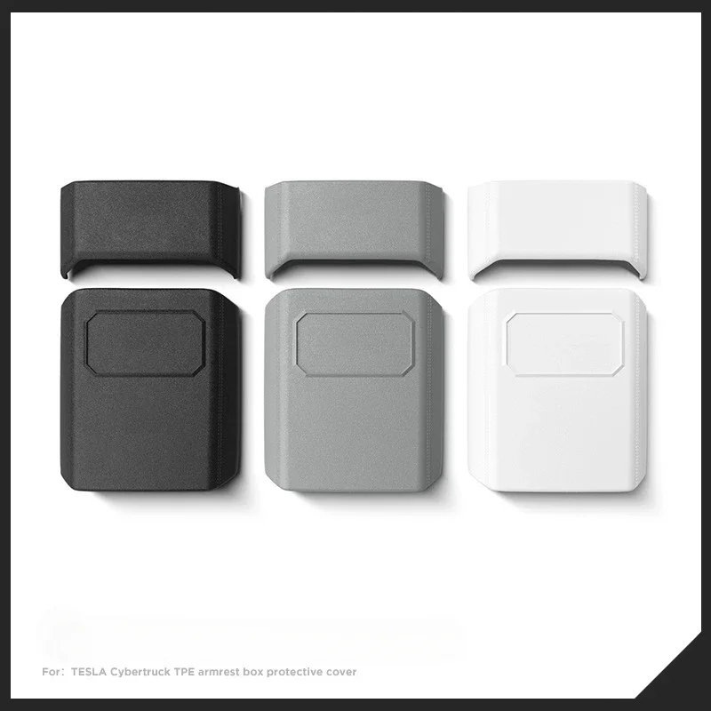 مسند الذراع صندوق الغطاء الواقي ل تسلا Cybertruck اكسسوارات السيارات TPE تخزين الهاتف المحمول المضادة للانزلاق قذيفة الداخلية 2024-2025