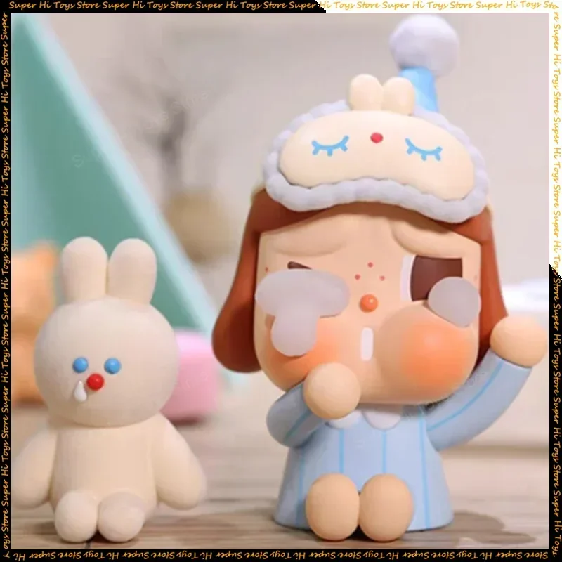 Crybaby Blue Pajama Elevator Kawaii Ornaments Figurines Kawaii Home Decor Cartoon Desktop Model Dolls Toys Adult Kids Toy Gifts