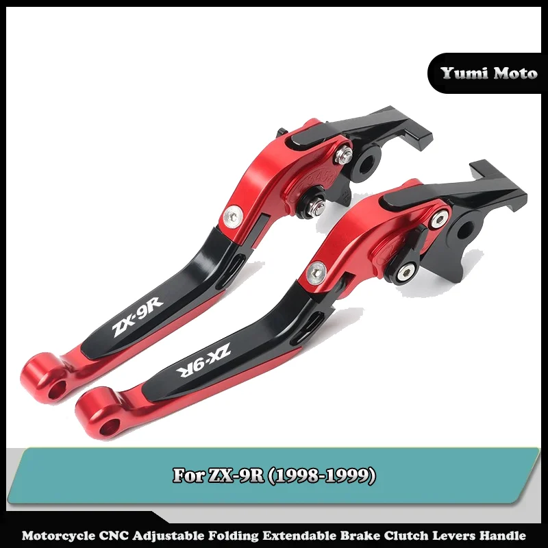 

Motorcycle Folding Adjustable Brake Clutch Levers Handlebar For KAWASAKI ZX9R ZX-9R 1998-1999