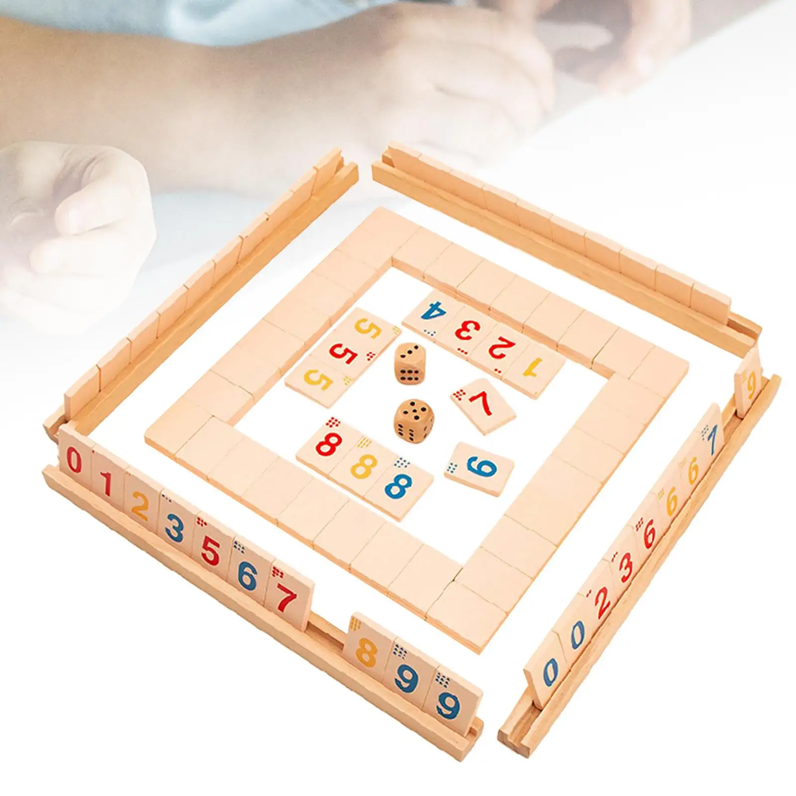 Wooden Fast Moving Tile,Family Party Game,Educational Toys, 2-4 People Mahjong Digital Game