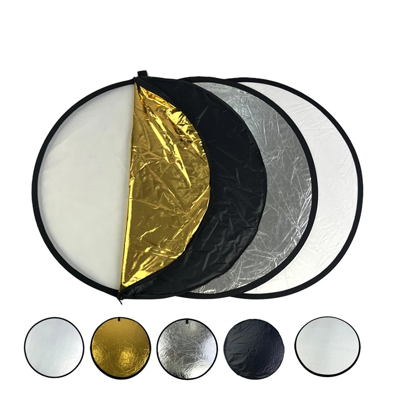ชุดสะท้อนแสงถ่ายภาพสไตล์5-in-1ไฟไลฟ์ถ่ายภาพกลางแจ้งตัวเลือกขนาด60/80/110ซม. พกพาได้และพับเก็บได้