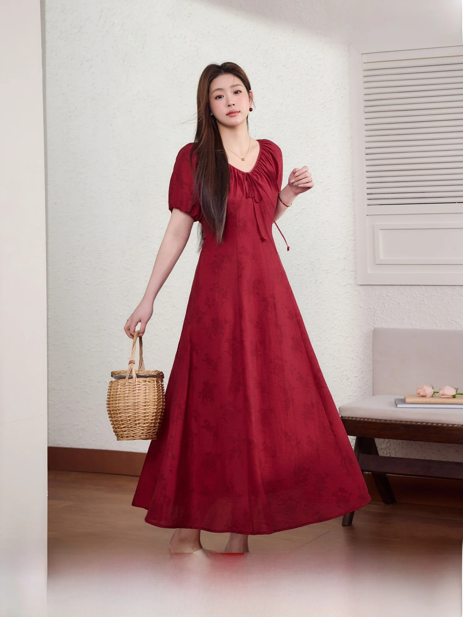 

Новое летнее женское платье Dr Ele Bubble Sve Meat большого размера, синее, с национальным принтом, скрывающее недостатки фигуры, длинное, А-силуэт