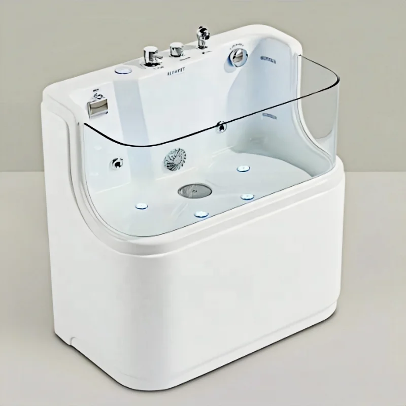 ！@USMILEPET Pet Spa Bathtub Acrylic Dog Bathtub, Surfing Massage Bathtub With Ozone and Colorful Lights for Pet Grooming