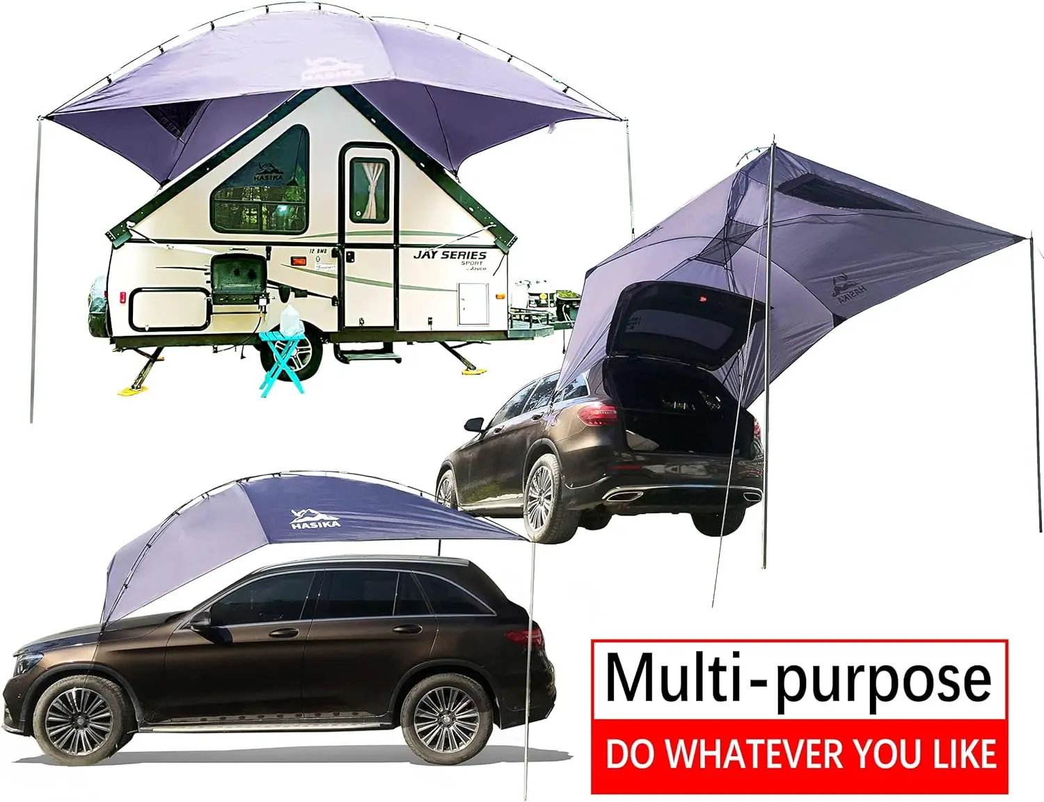 Versatility Camping Tent for Truck Bed,SUV RVing, Van,Trailer and Overlanding Portable Teardrop Awning Canopy Tear Resistant Tar