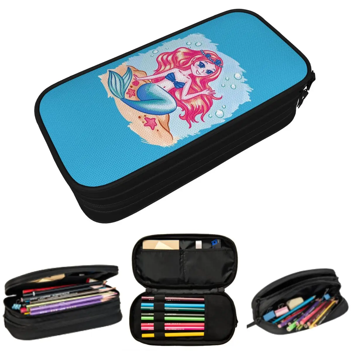 

Mermaid Inspired With Magical Ocean Pencil Case for Boy Girl School Pen Box Pencil Bag Stationery Supplies Pen Holder Bag