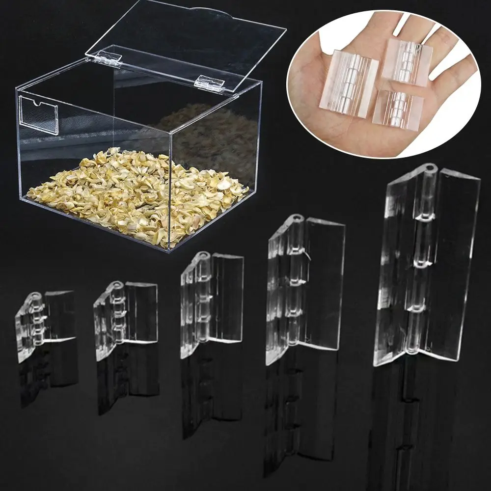 2Pcs Durable Transparent Plastic Folding Hinge Acrylic Clear Door Hinges ABS Foldable Furniture Hardware Cabinet Door