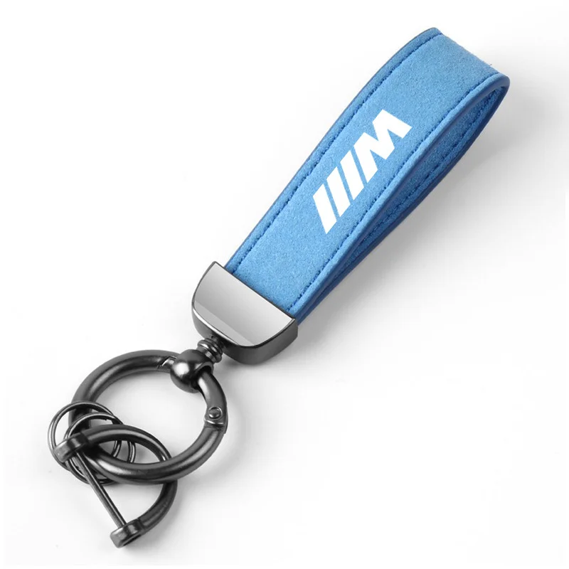 1Pcs Car Anti-lost Keychain Suede Metal Key Ring Hanging For BMW M Power Performance E46 e39 E90 E36 E60 E34 Car Accessories