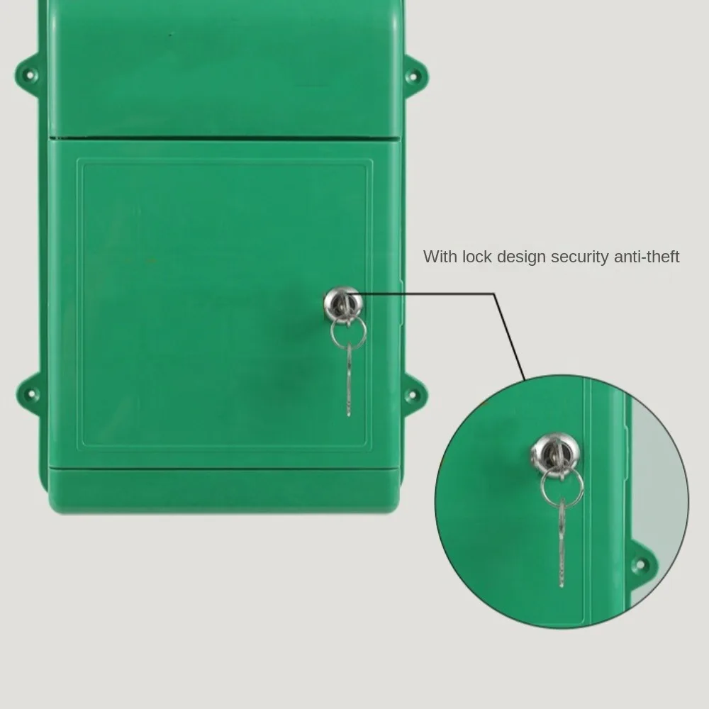 Universeller Wandbriefkasten mit Schloss, Kunststoff-Briefkasten, wasserdicht, einfach zu installierender Briefkasten für Zuhause, Garten, Büro – Detail 6