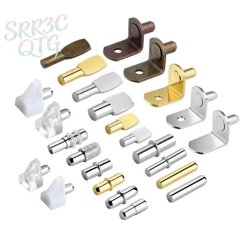 Hot Sale 50PCS Cold Rolled Steel Shelf Support Pegs Electroplated Finish Various Sizes For Home Cabinet Wardrobe Bookshelf