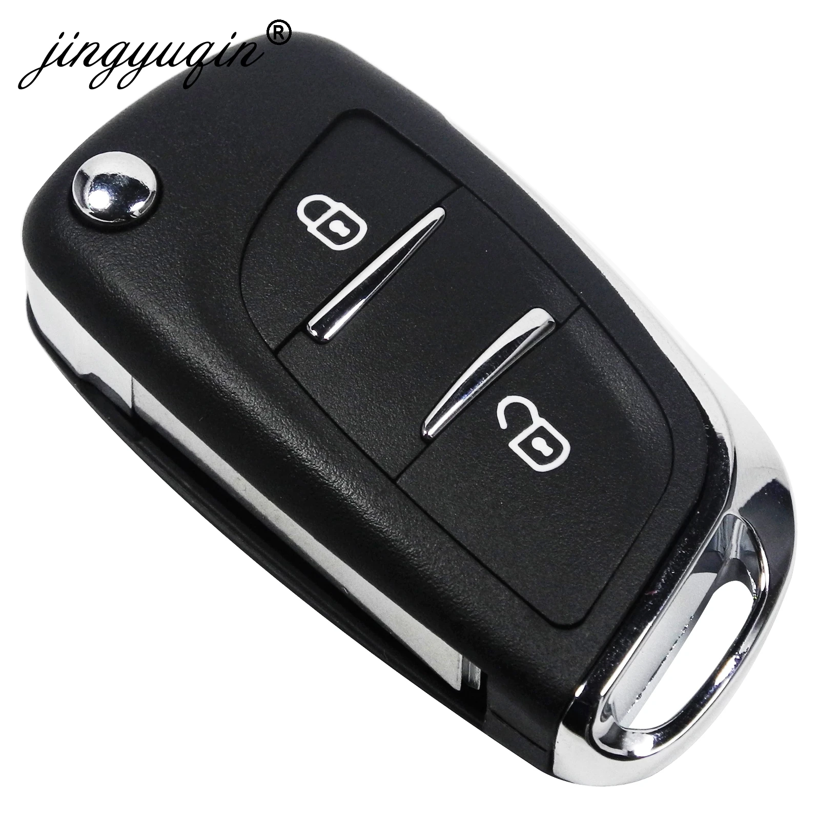 Jingyuqin 433 MHz CE0523 Modificato Flip Chiave A Distanza Fob per Peugeot 307 407 607 HU83/ VA2 Lama 2/3BTN Chiave Dell\'automobile ASK/FSK ID46 Chip