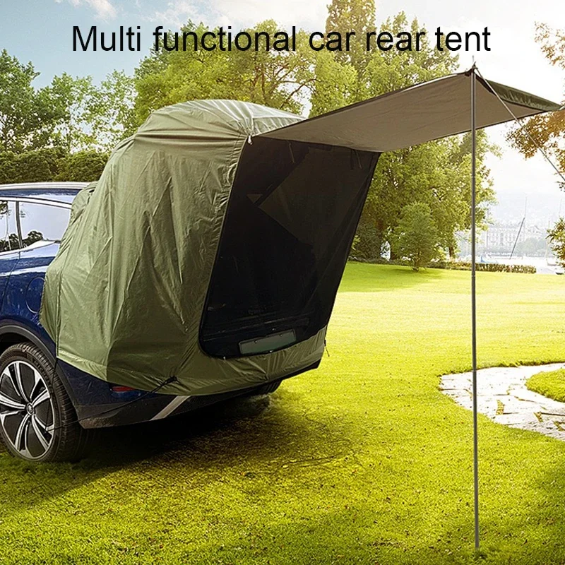 سيارة المضادة للأشعة فوق البنفسجية في الهواء الطلق الخلفية تمديد خيمة التخييم نزهة الخلفية خيمة المظلة السيارات أشعة الشمس واقية المطر لملحقات SUV #2