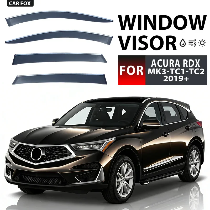 4Pcs Window Visor For Acura RDX MK3-TC1-TC2 2019+ Weathershield Sun Rain Deflector Guard Car Window Deflector