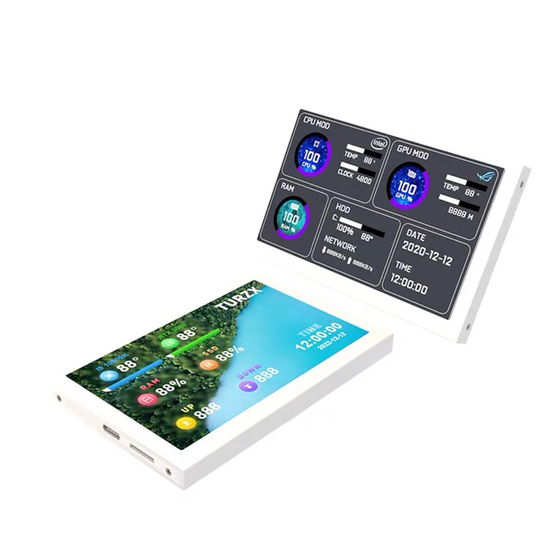 Imagem -06 - Tela Secundária Inteligente Ips tipo c Display 800x480 Usb-c Computador Lcd Cpu Gpu Ram Monitoramento Hdd Livremente Aida64 5