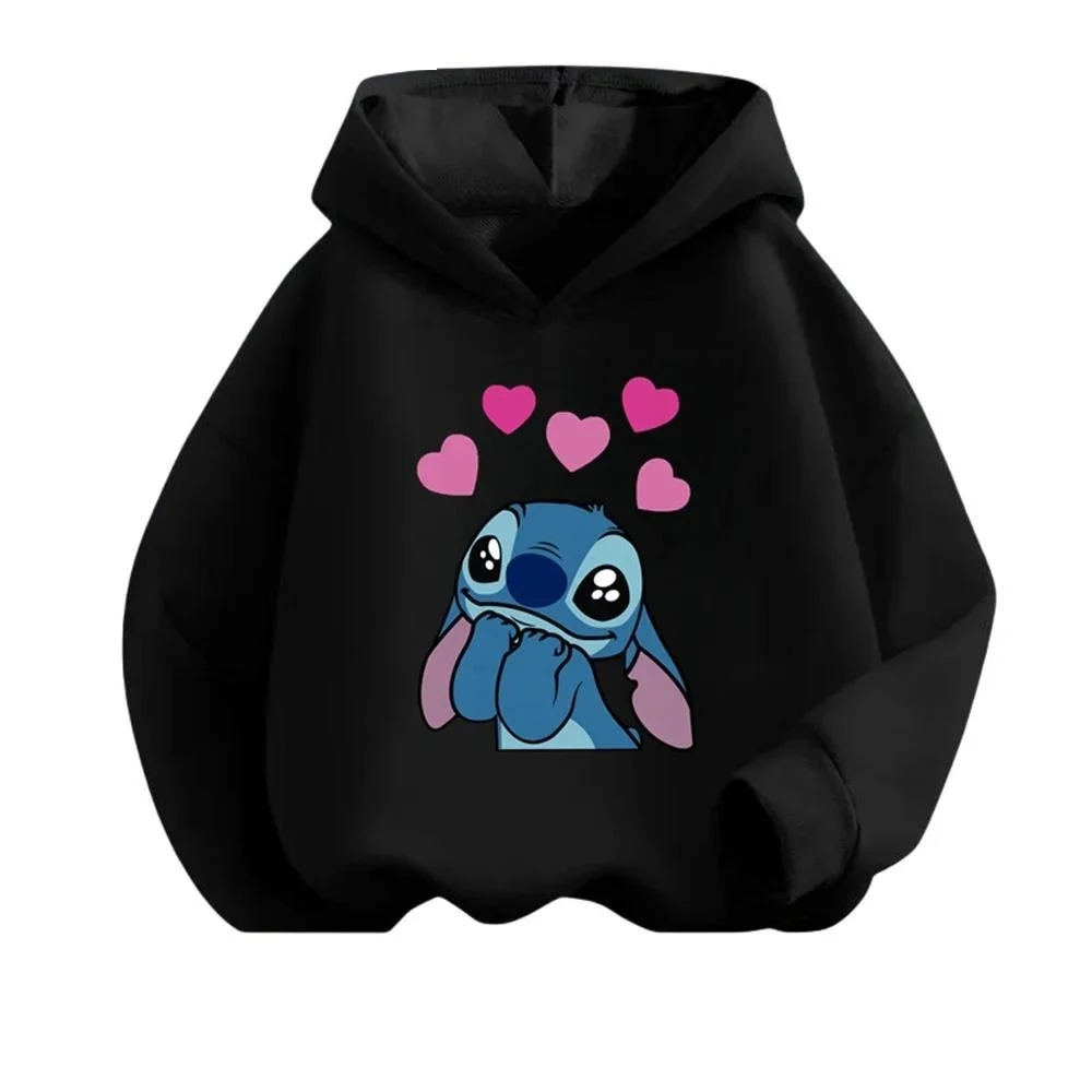 Sudadera con capucha con estampado Stich para niño y niña, suéter informal de Anime Stitch Sonic, Y2k, regalo para el Día de los niños