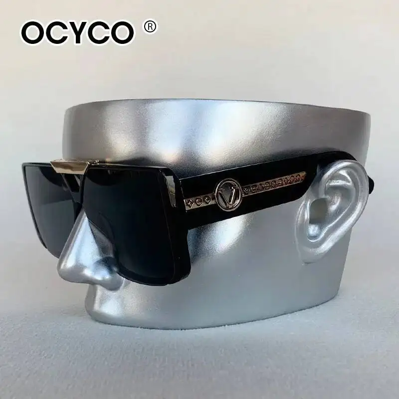 

Солнцезащитные очки OCYCO 2026: Новые винтажные квадратные мужские очки с логотипом V, дизайнерские, для вождения, UV400, унисекс