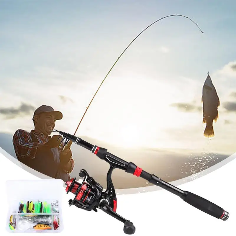 

Fishing Poles For Adults Telescopic Fishing Rod And Reel Combo Portable Fishing Gear Set For Beginner Adults Saltwater