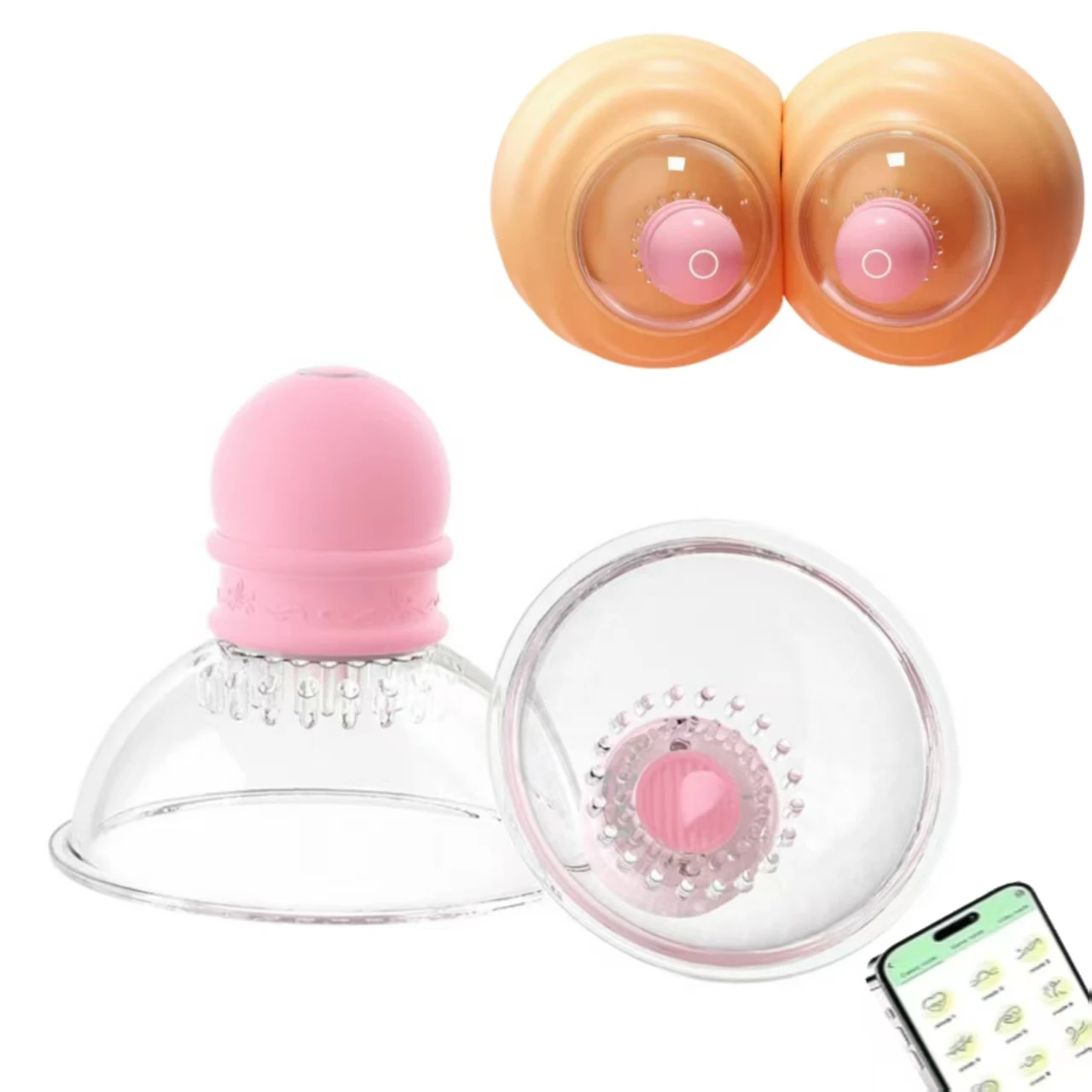 الثدي ​   توسيع مص هزاز دوران مضخة تفريغ غطاء الصدر مصاصة للنساء الحلمة تحفيز لعبة الجنس الاستمناء