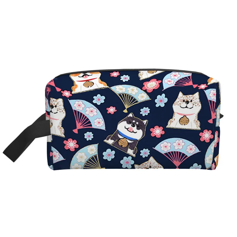 Große Kapazität Cartoon Hund Fan Make-Up Tasche Cartoon Handheld Schichten Kosmetische Lagerung Tasche Wasserdichte Reise Kulturbeutel