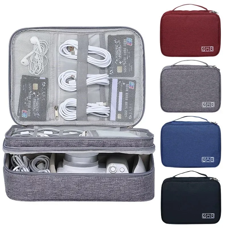 Multi-function Travel Storage Bags Polyester Waterproof Zipper Pack Data Arrange Bag Office Portable Organizer Case Card Package