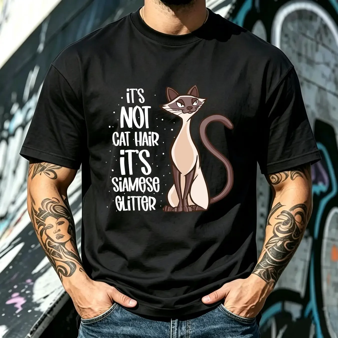 washed T Shirt NEW LIMITED It's not Cat Hair Siamese Idea S 3XL vintage Washed Top For Everyday Wear fashion Slightly Unisex