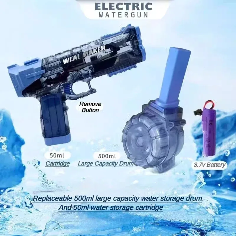 Automatic Electric Water Gun Outdoor Water Blaster for Summer Pool Battles High-Capacity Toy Pistol Gift for Boys Teens