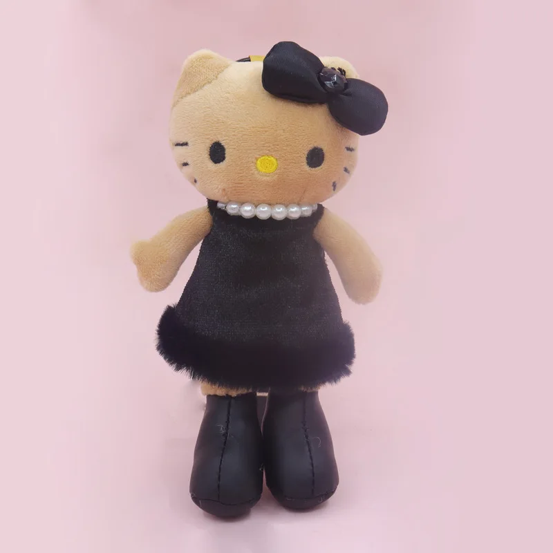 Japanese New Long Legged Sweet Style KT Plush Doll Leopard Print Black Pink KT Toy Girl Heart Bag Hanging Decor Keychain Gift