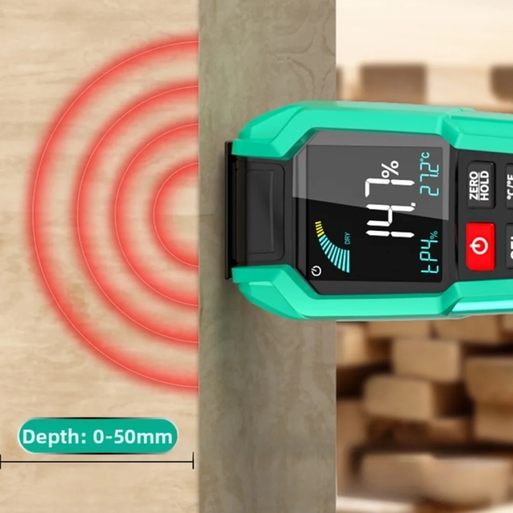 

Non Destructive Moisture Meter FY8868 for Wood Paper Furniture 2.5 inch Color LCD Screen Internal Depth 50mm Detection