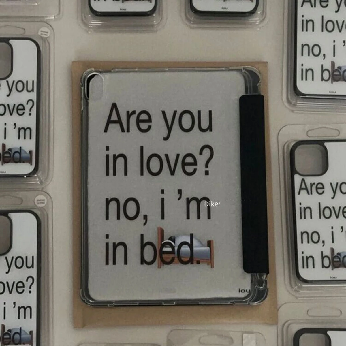 Creativity In Bed Black New Tablet Case For iPad Mini 6 7 10/11th A16 8.3in Air 4 5 6 7 M2 M3 Pro M4 M5 11in 12.9in iPad Cover