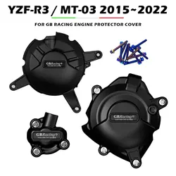 Cubiertas de motor para motocicleta, protectores para Yamaha YZF-R3, YZF-R25, MT-03, 2014-2022, GB Racing, R3, R25, MT03