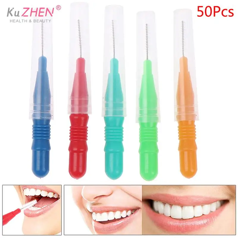 8-50pcs/lot 3MM Tooth Floss Oral Hygiene Dental Floss Soft Plastic Interdental Brush Toothpick Healthy For Teeth Cleaning Oral