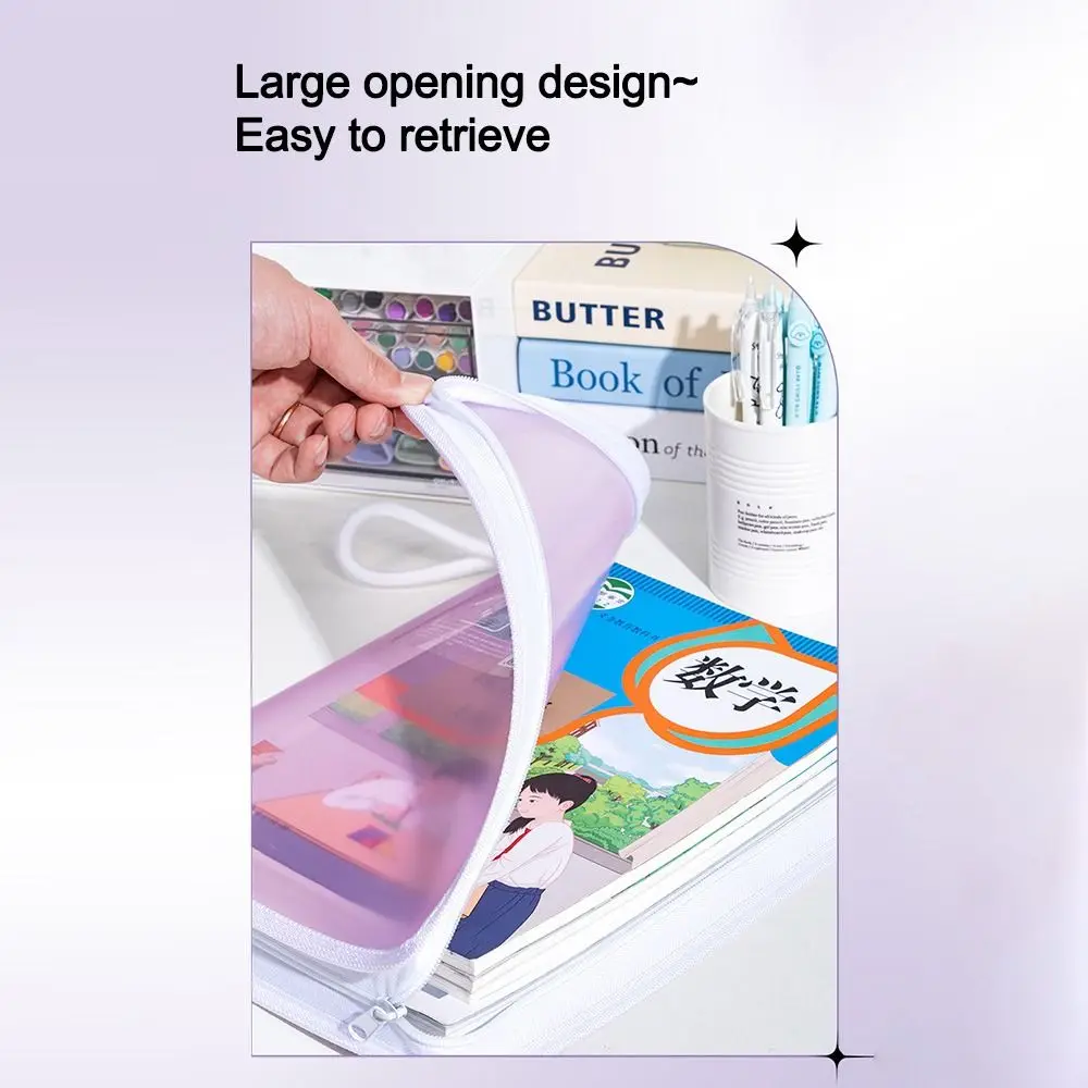 

Портативная прозрачная сумка для файлов формата А4 на молнии со шнурком, большая вместительная сумка для хранения, сумка для ручных книг, офисные школьные принадлежности