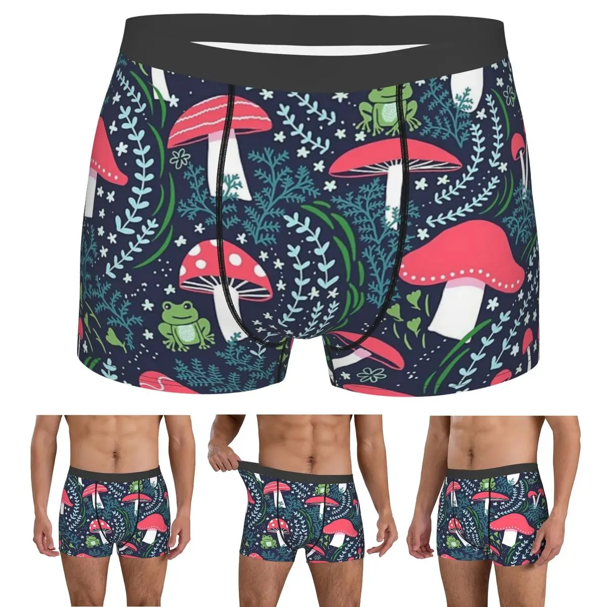 

Boxer Underpants Shorts Mushrooms, Toadstools And Frogs Panties Men Breathable Underwear for Homme Man Boyfriend Gift
