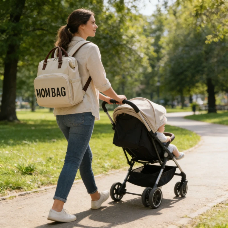 Diaper Bag Tote Mom's Bag Large Capacity Diaper Backpack for Travel Essential with Baby Necessities Baby Diaper Bag for Mom