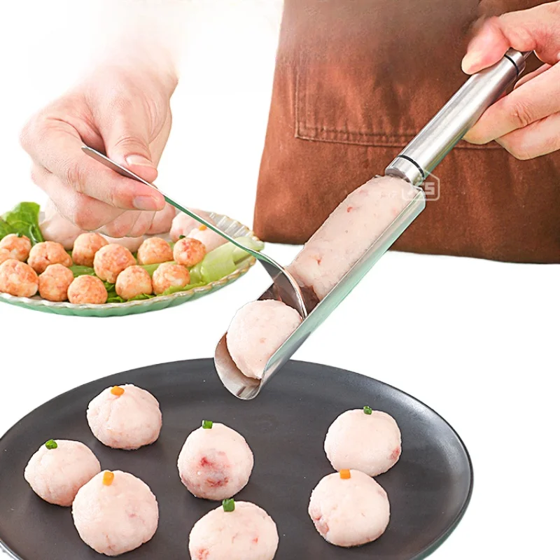 New Mold Shrimp Slippery Fish Ball Meatball Round Tool Stainless Steel Meatball Spoon