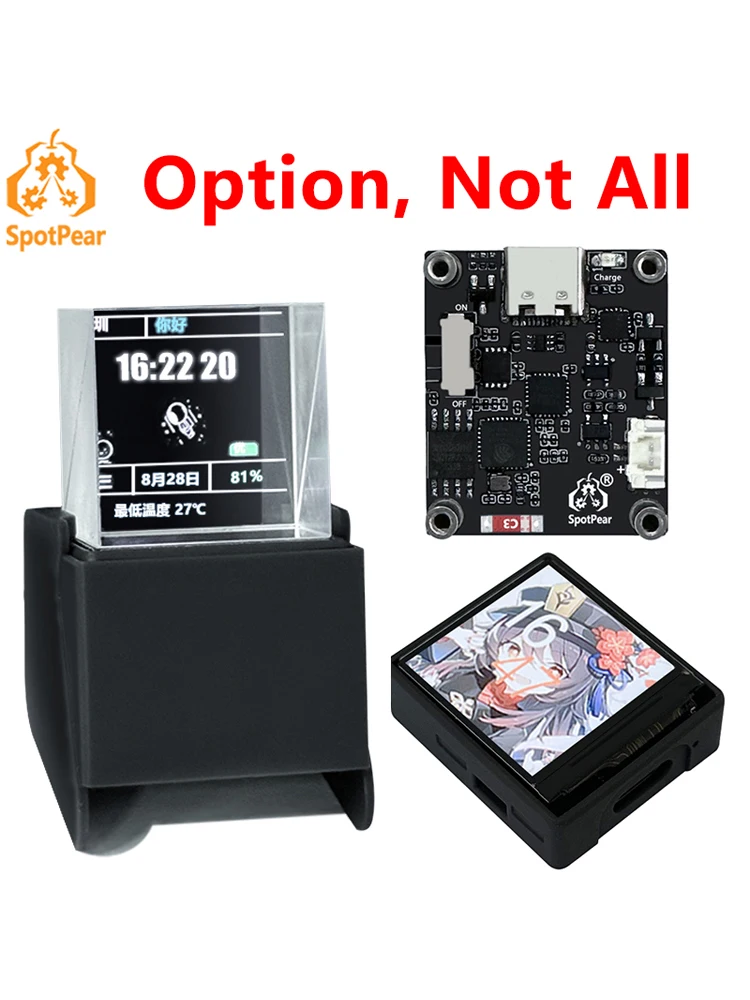 Płytka rozwojowa ESP32 S3 z wyświetlaczem LCD 1,3 cala, ekran ST7789 240x240, mini telewizor z pryzmatem refrakcyjnym 3D, przezroczysty, dla Arduino — 2