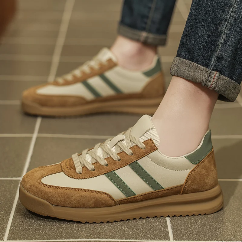 

Men Leather Shoes Casual Mens Vulcanized Shoes Man Classic Walking Trainers Fashion Sneakers Male Shoes for Men